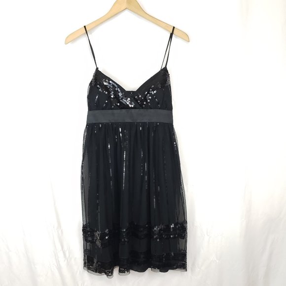 B Darlin Dresses & Skirts - 🎈3/$15 Darlin Black Babydoll Sequin Spaghetti Strap Mini-Dress 13/14